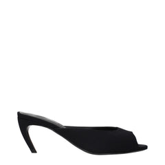 Die Attico Black Fabric flachen Sandalen