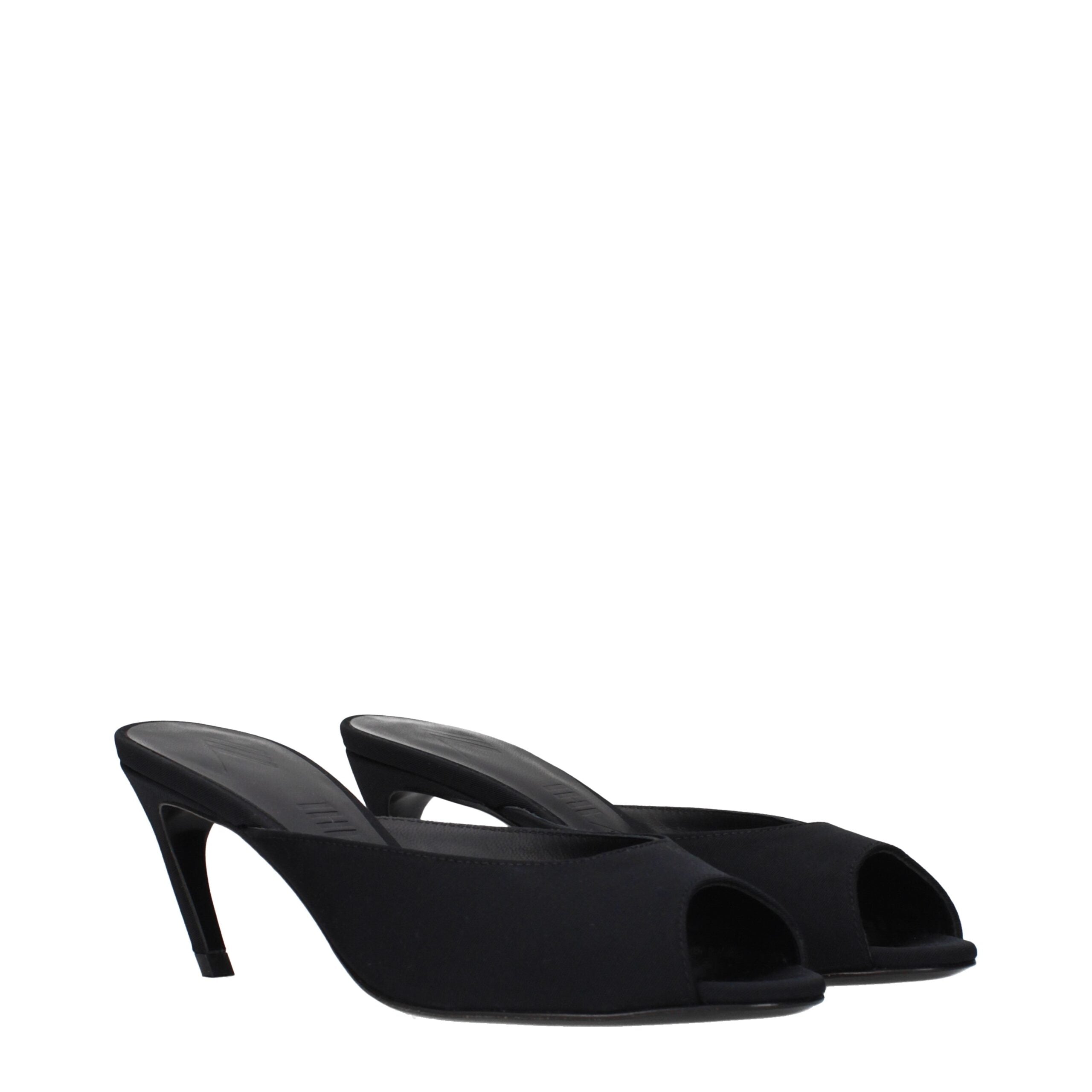 Die Attico Black Fabric flachen Sandalen
