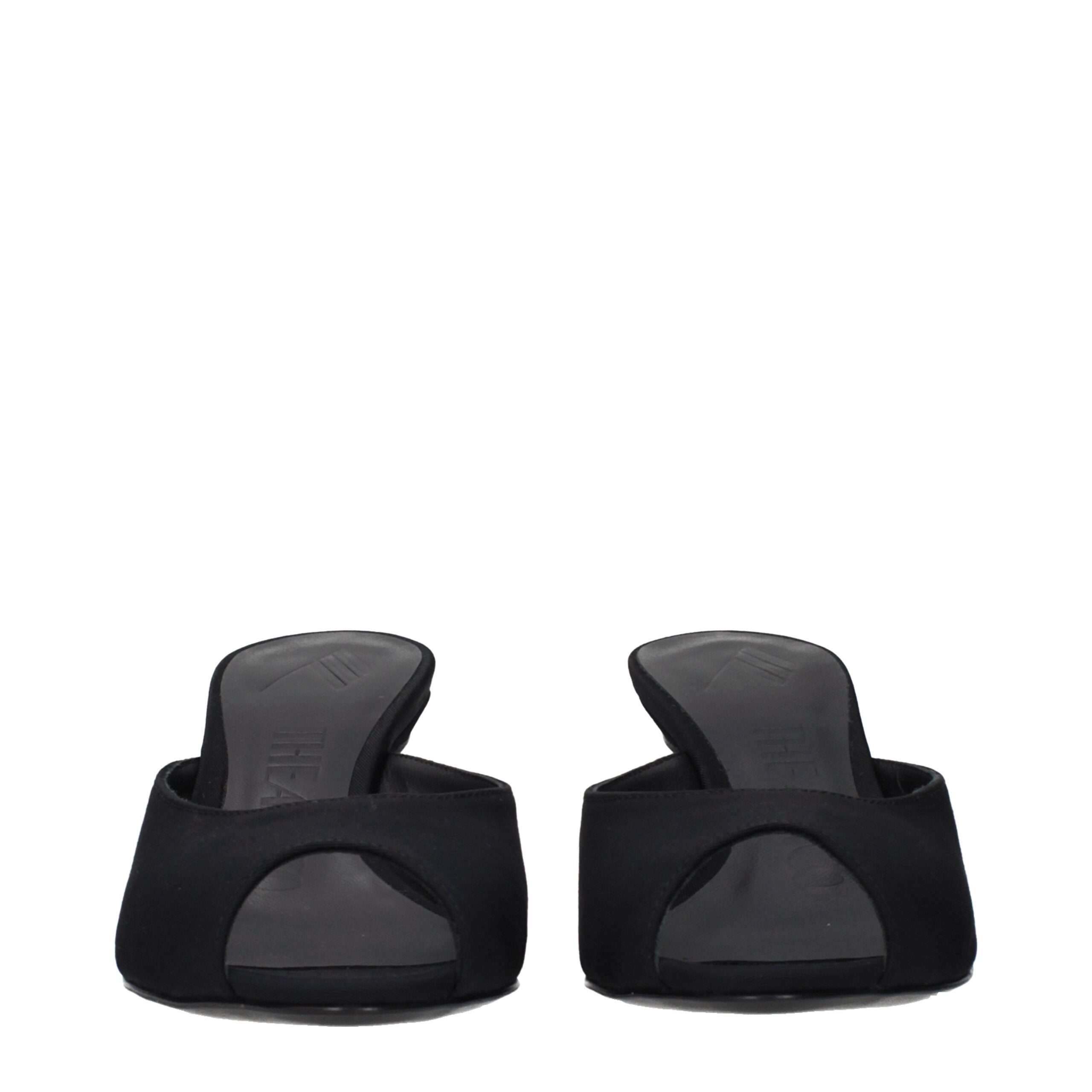 Die Attico Black Fabric flachen Sandalen