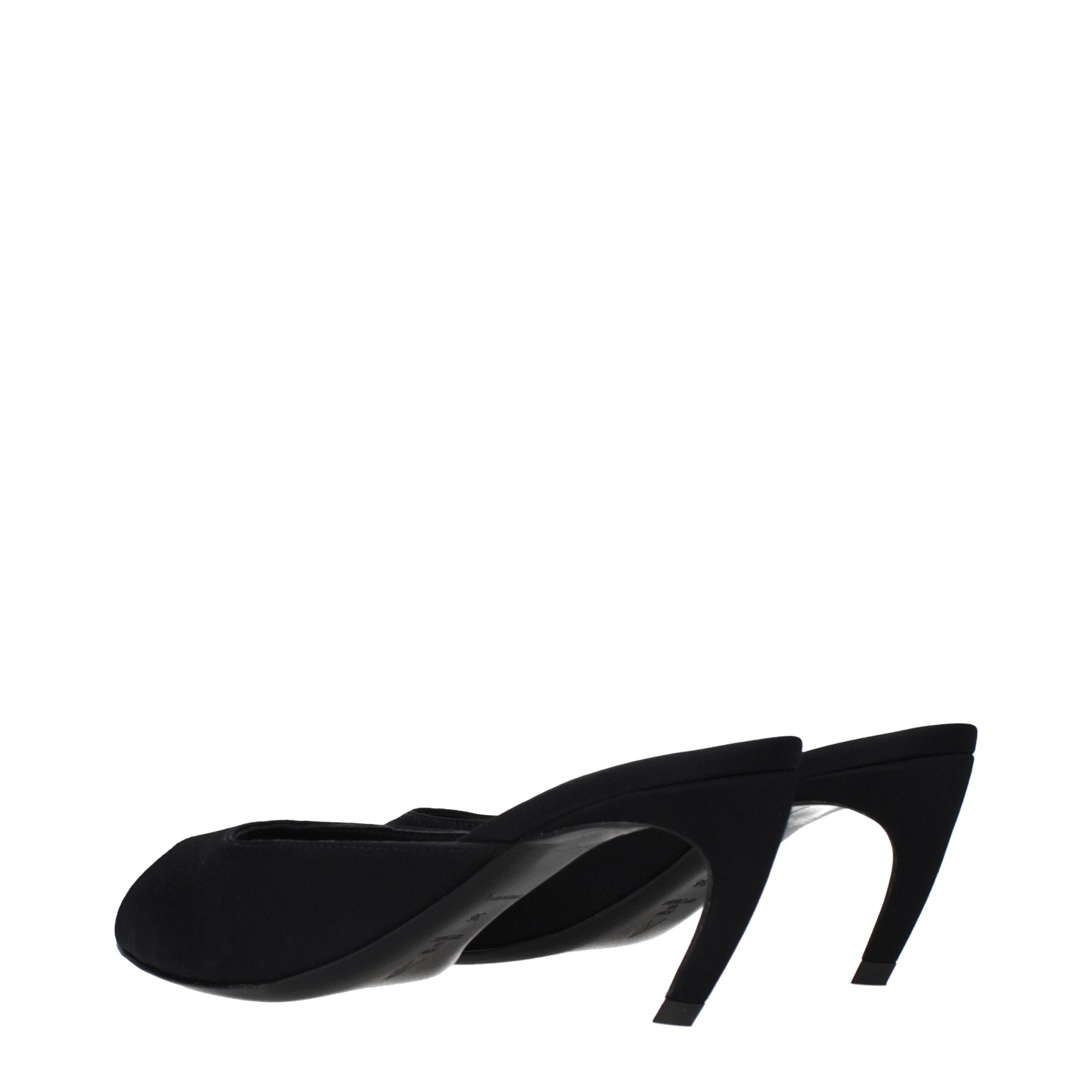 Die Attico Black Fabric flachen Sandalen