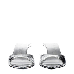 De Attico Grijze Leren Platte Sandalen