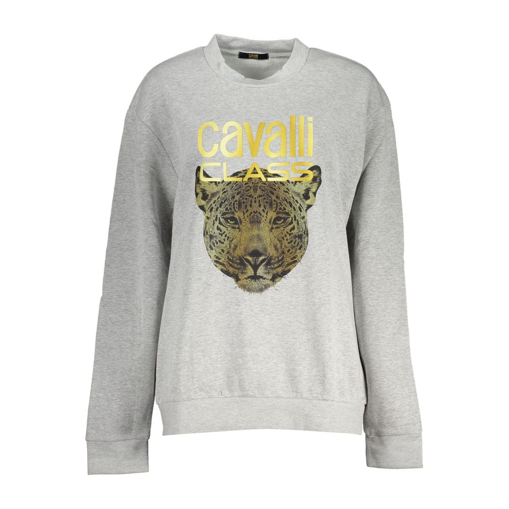 Cavalli Class Graues Damen-Sweatshirt aus Polyester