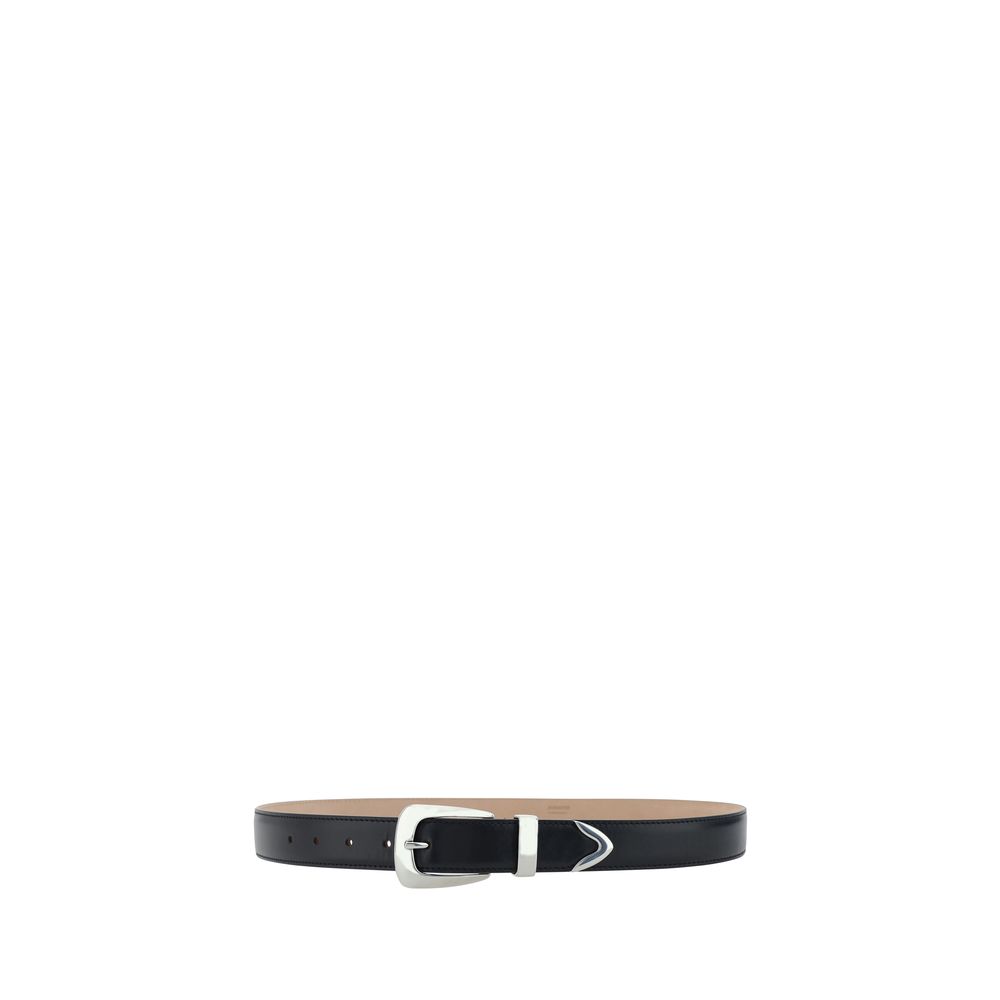 Khaite Zwarte Kalfsleren Bos Taurus Regular Riem