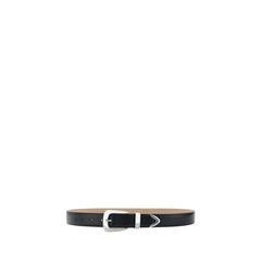 Khaite Zwarte Kalfsleren Bos Taurus Regular Riem