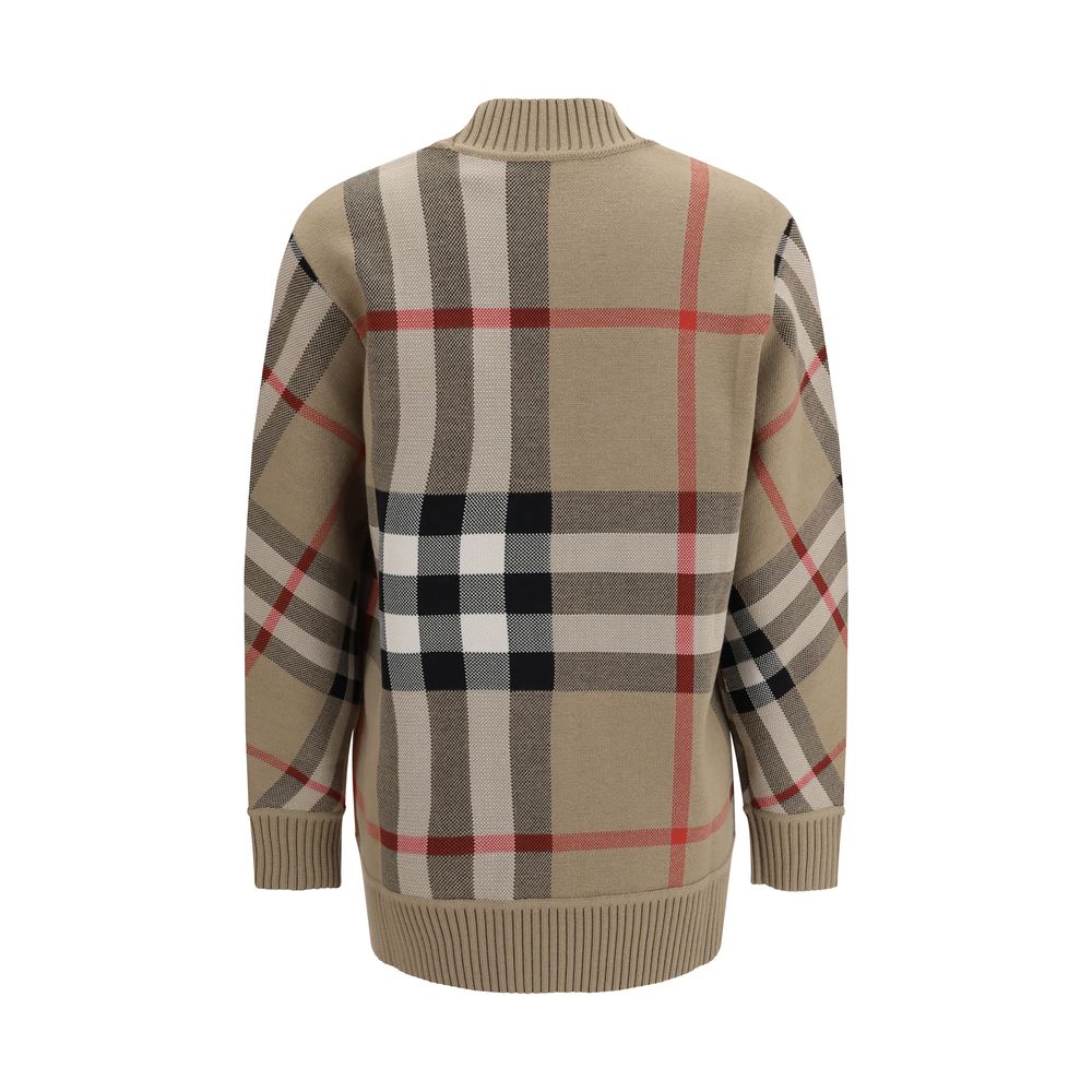 Burberry Beigefarbene Polyester-Strickjacke
