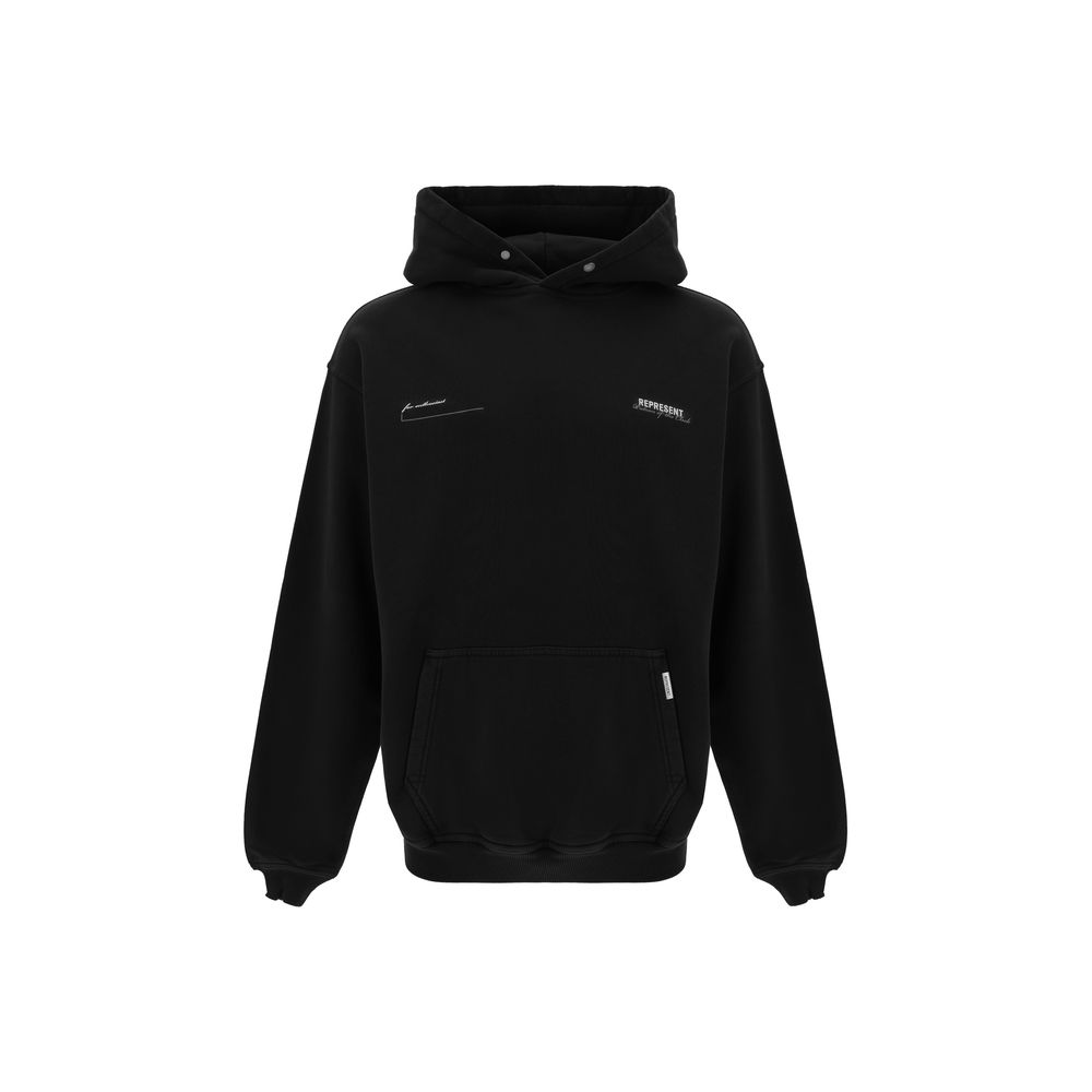 Schwarzes Baumwoll-Sweatshirt mit Represent-Logo