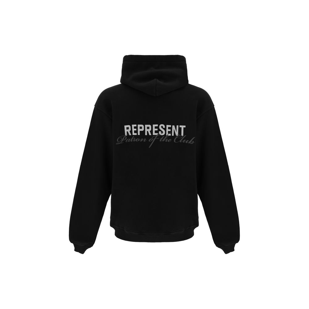 Schwarzes Baumwoll-Sweatshirt mit Represent-Logo