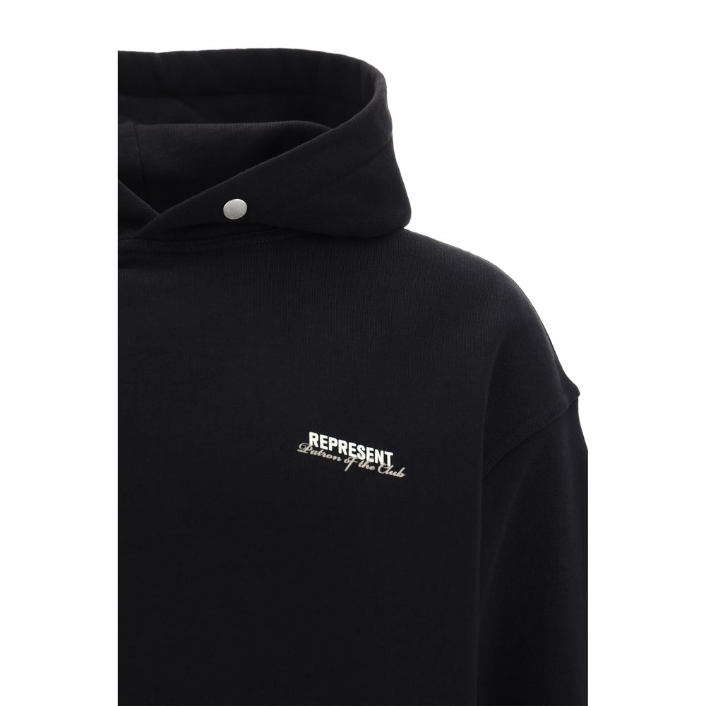 Schwarzes Baumwoll-Sweatshirt mit Represent-Logo