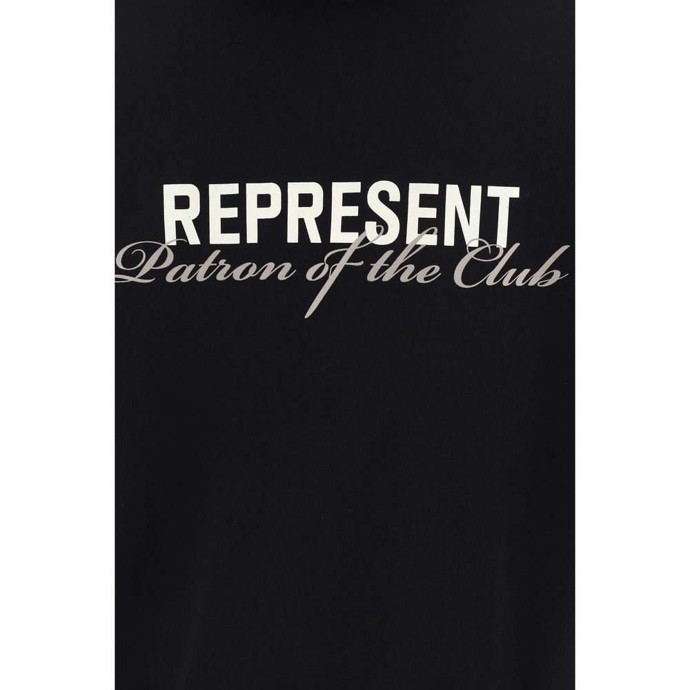 Schwarzes Baumwoll-Sweatshirt mit Represent-Logo