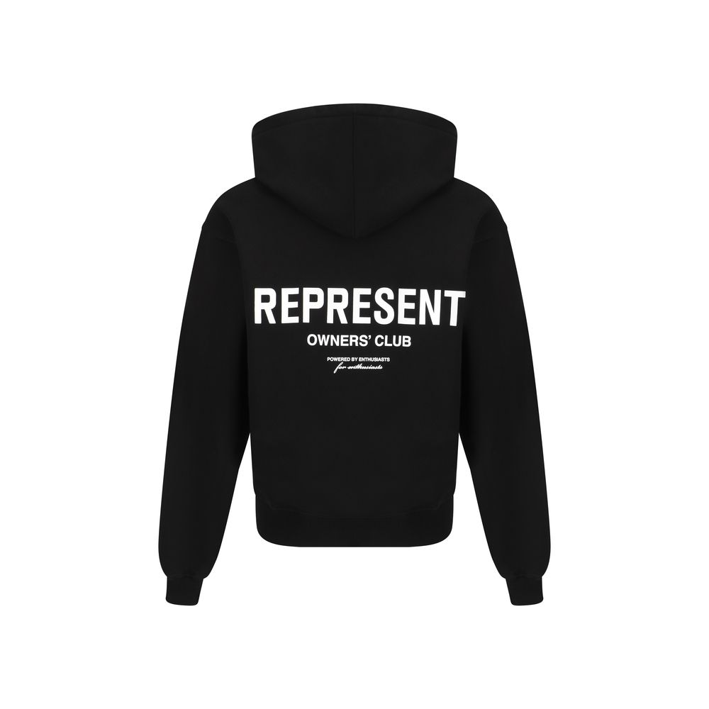 Schwarzes Baumwoll-Sweatshirt mit Represent-Logo