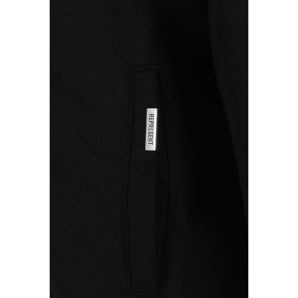 Schwarzes Baumwoll-Sweatshirt mit Represent-Logo
