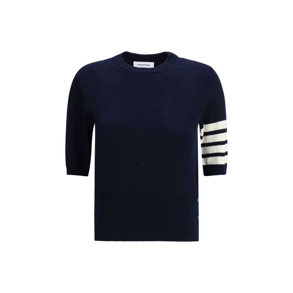 Thom Browne Sweatshirt aus blauer Fleecewolle