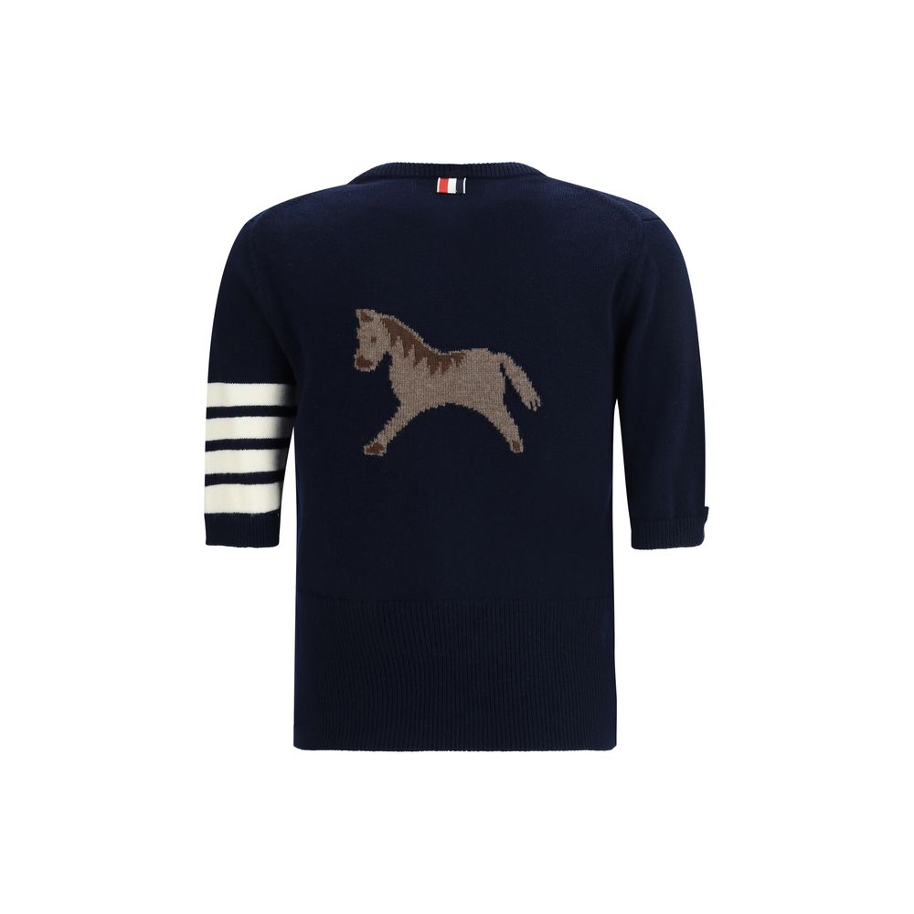 Thom Browne Sweatshirt aus blauer Fleecewolle