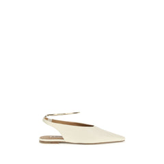Jil Sander Beige Geitenleren Ballerinas