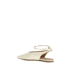 Jil Sander Beige Geitenleren Ballerinas