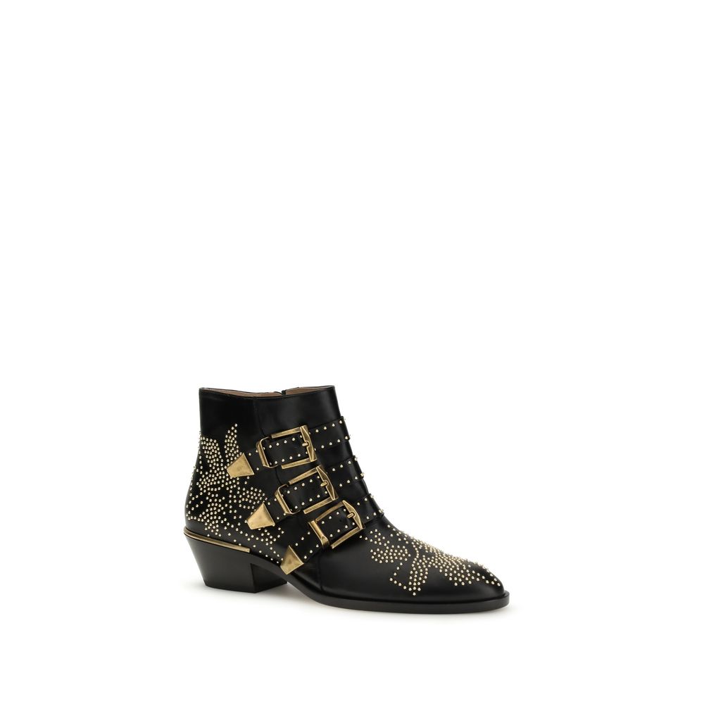 Chloé Stiefeletten aus schwarzem Kalbsleder Bos Taurus