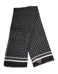 Dolce & Gabbana Black Crown Cashmere Neck Wrap Shawl Scarf