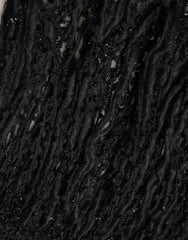 Dolce & Gabbana Black Cashmere Knit Shawl Fringes Scarf