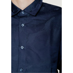 Armani Exchange Blaues Baumwoll-Kleidhemd