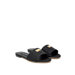 Dolce & Gabbana Schwarze Polyester-Slipper