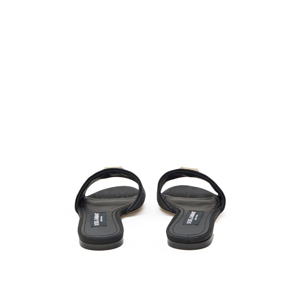 Dolce & Gabbana Schwarze Polyester-Slipper