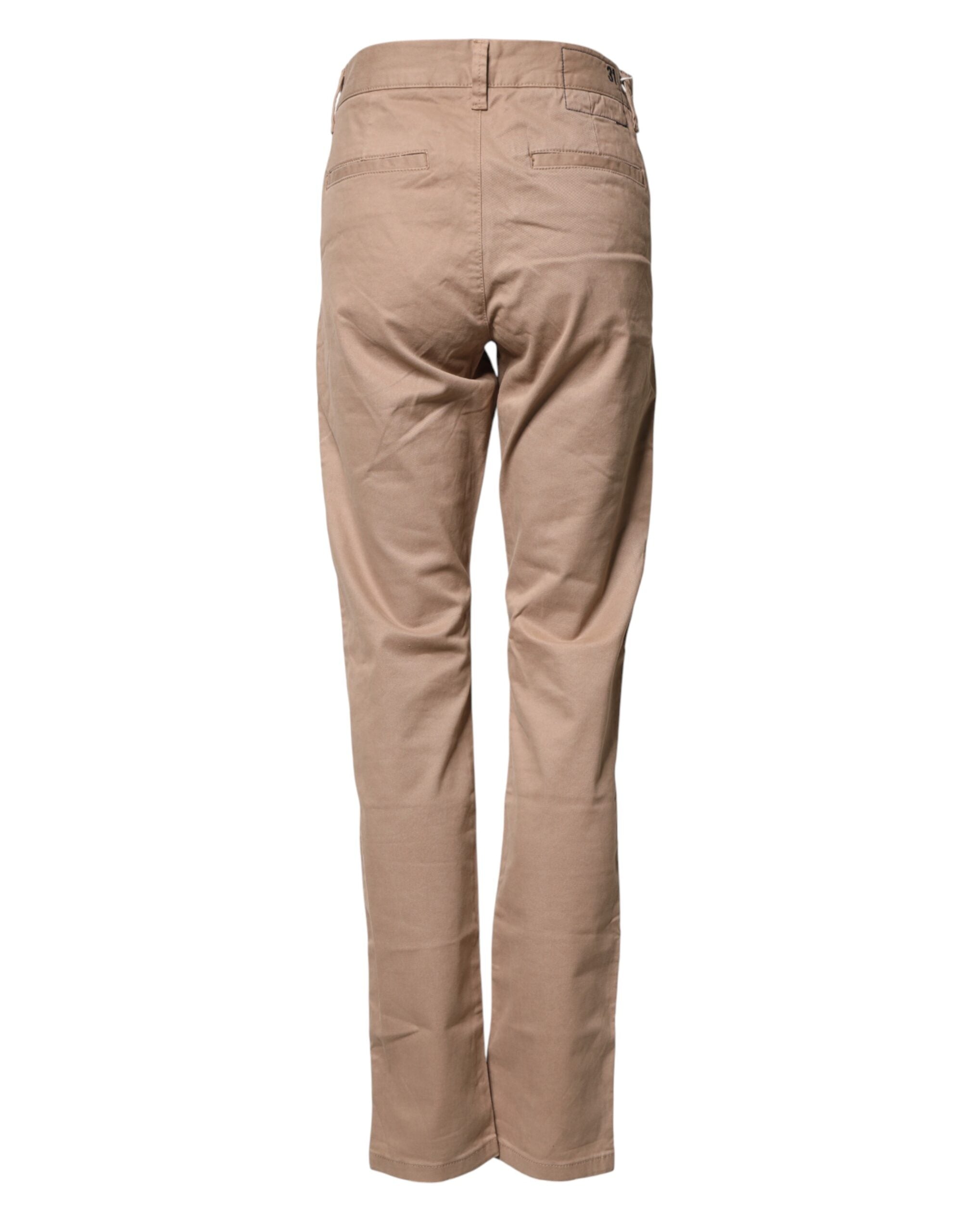 Sun68 Beige Baumwoll-Chino für Herren mit geradem Schnitt und mittlerer Bundhöhe
