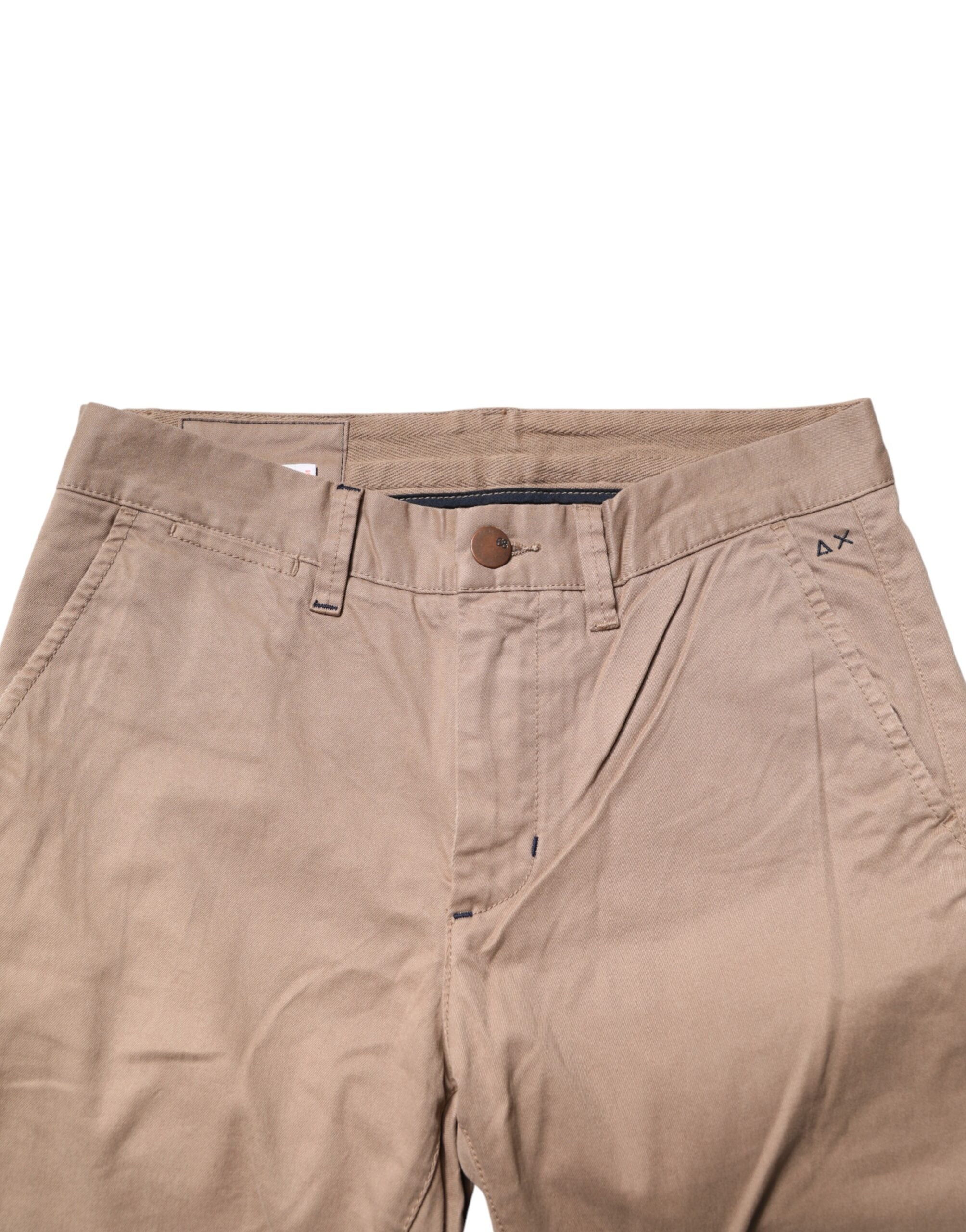 Sun68 Beige Baumwoll-Chino für Herren mit geradem Schnitt und mittlerer Bundhöhe