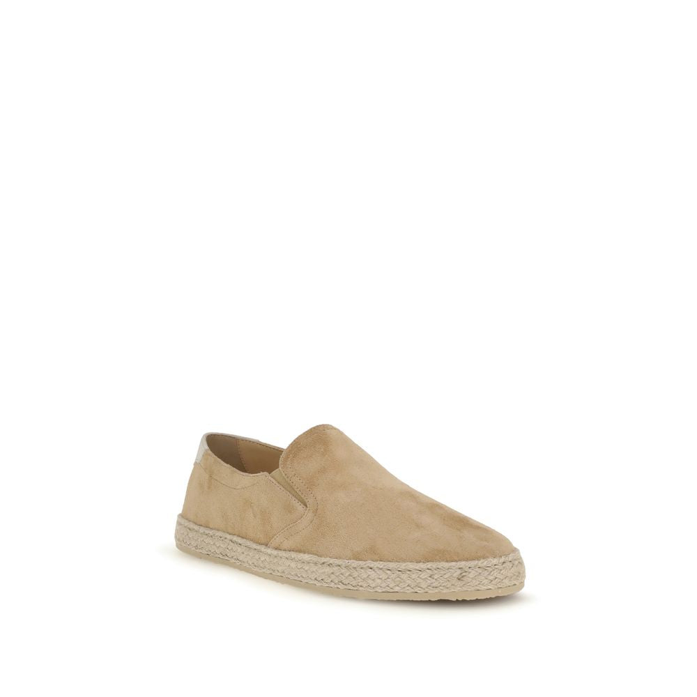 Brunello Cucinelli Beige Kalfsleren Bos Taurus Espadrilles