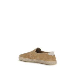 Brunello Cucinelli Beige Kalfsleren Bos Taurus Espadrilles
