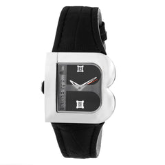 Laura Biagiotti Schwarze Lederarmbanduhr