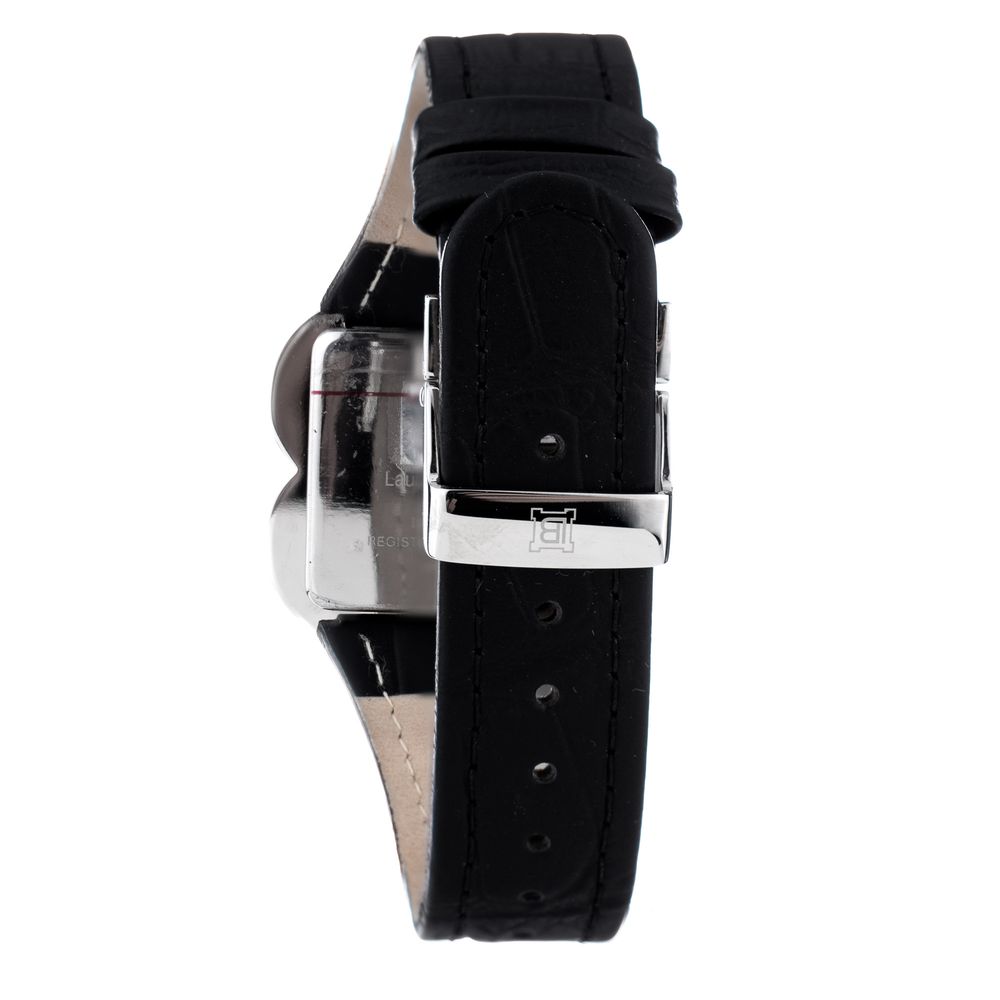 Laura Biagiotti Schwarze Lederarmbanduhr
