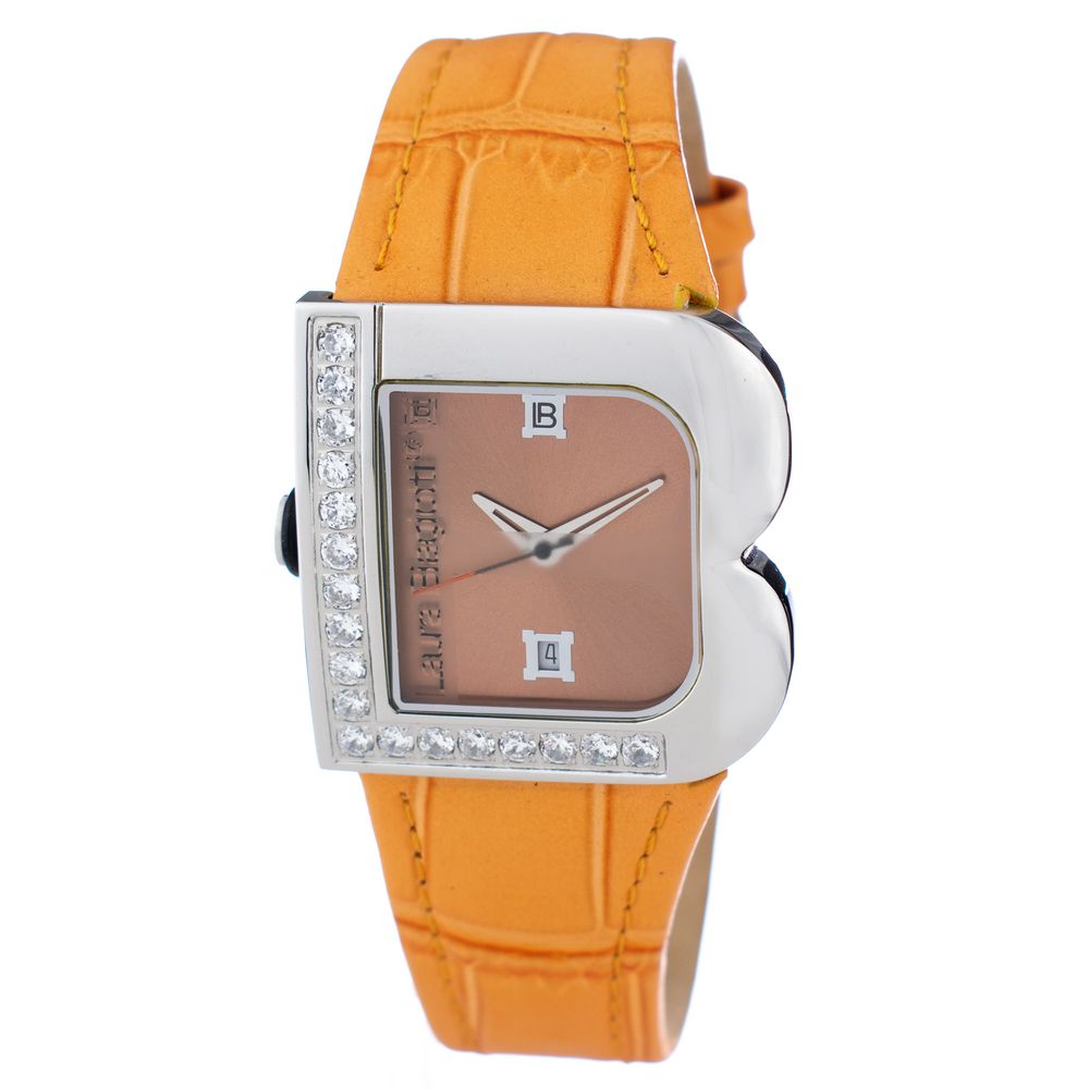 Laura Biagiotti Orange Lederkleid-Uhr