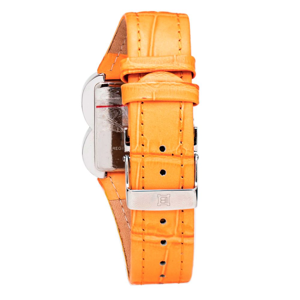 Laura Biagiotti Armbanduhr mit orangefarbenem Lederarmband