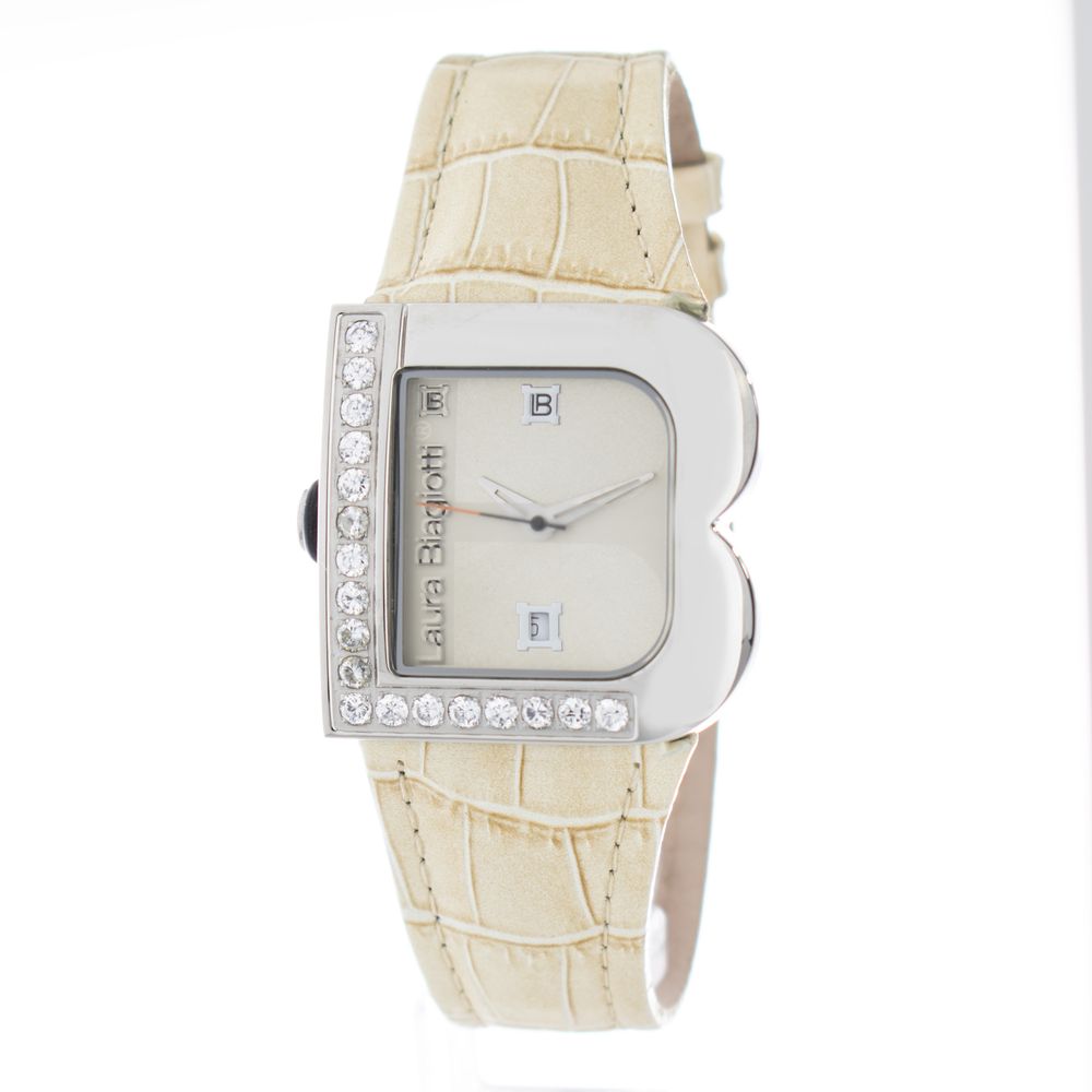 Laura Biagiotti Beige Edelstahl Damenuhr