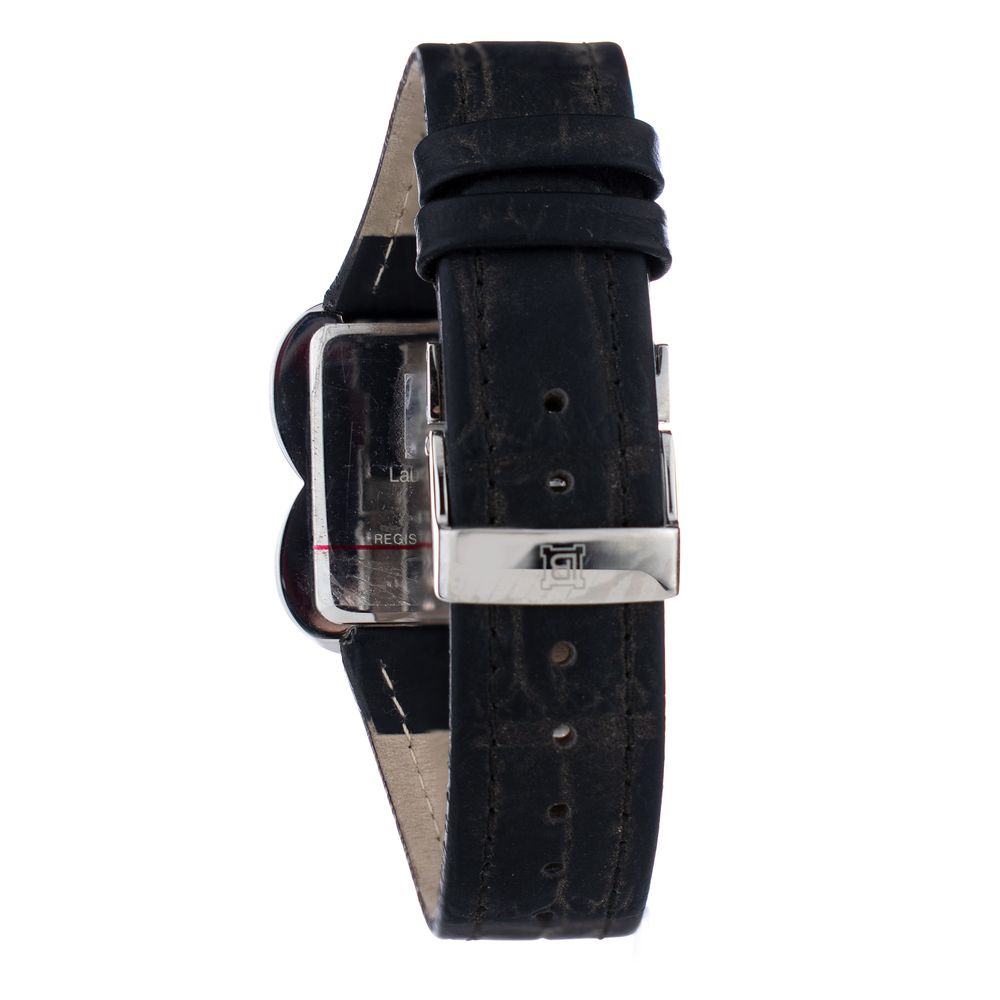 Laura Biagiotti Schwarze Lederarmbanduhr