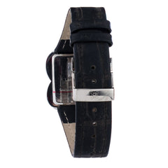 Laura Biagiotti Schwarze Lederarmbanduhr