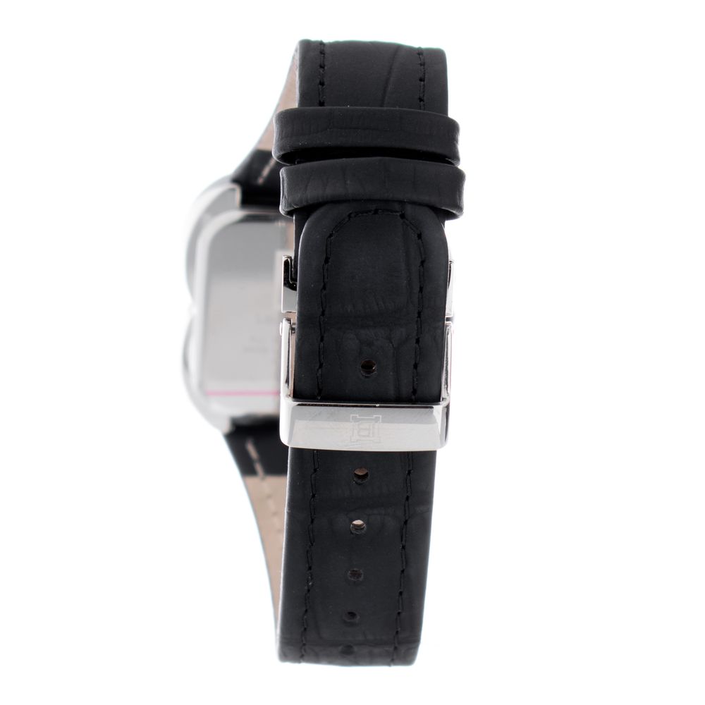 Laura Biagiotti Schwarze Lederarmbanduhr