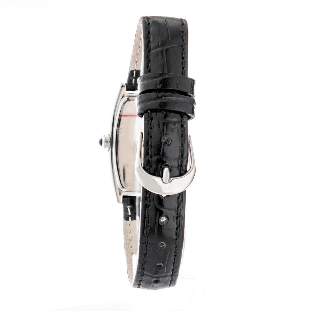 Laura Biagiotti Schwarze Lederarmbanduhr