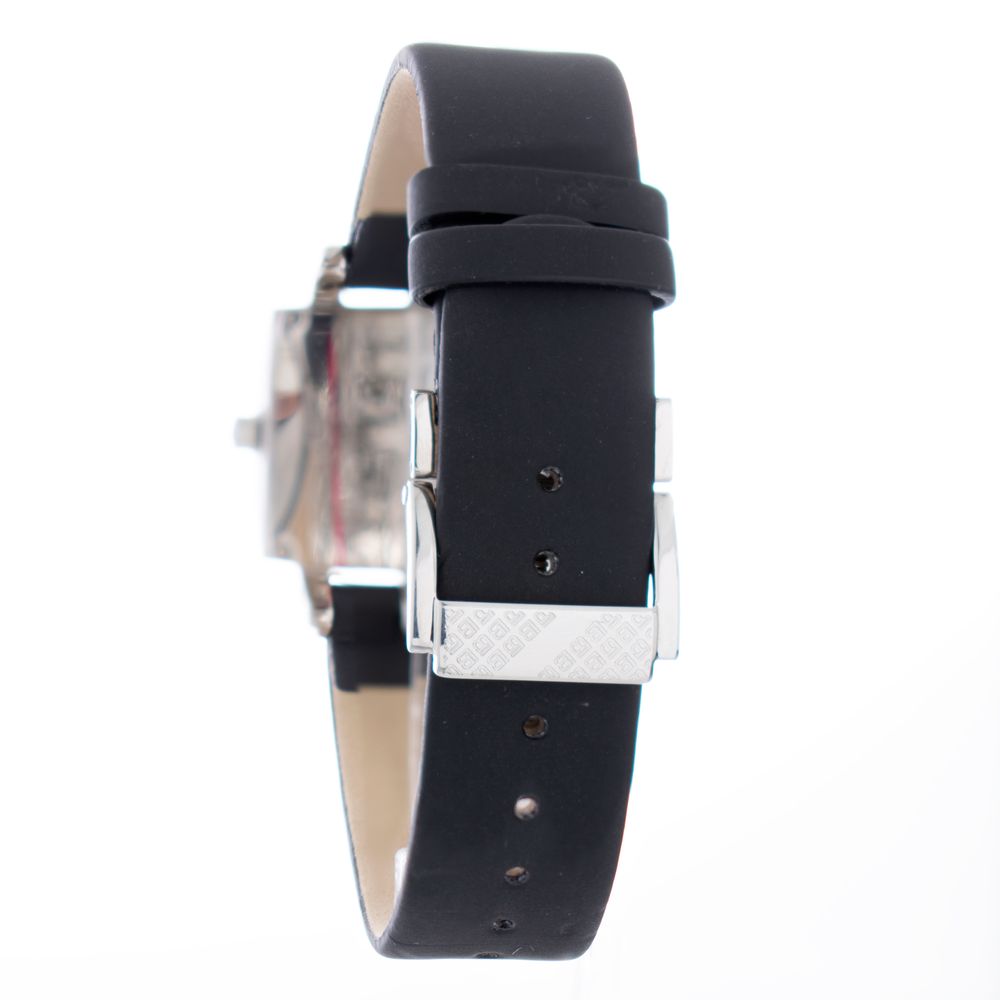 Laura Biagiotti Schwarze Lederarmbanduhr