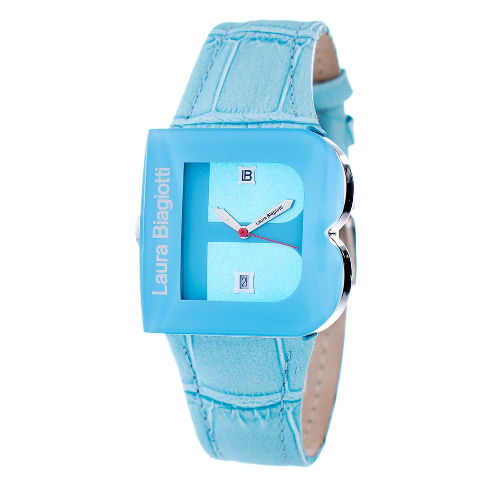 Laura Biagiotti Blaue Lederarmbanduhr