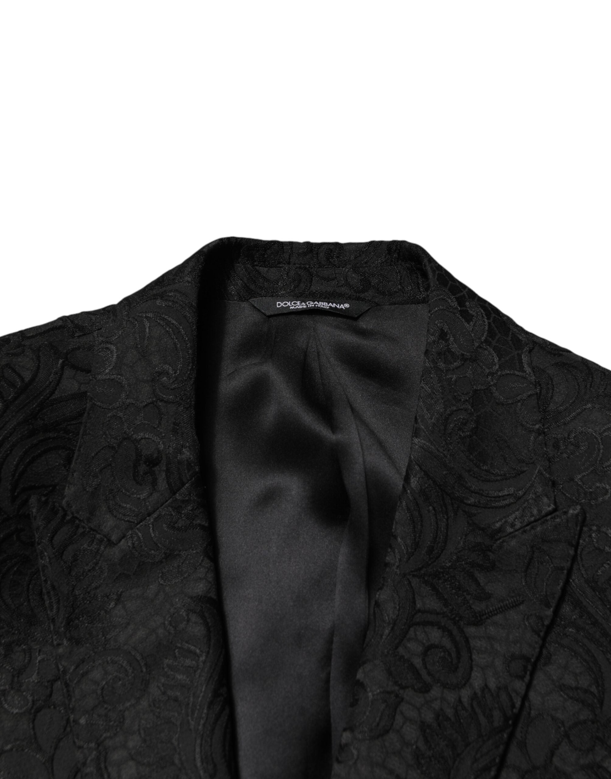 Dolce & Gabbana Schwarzer Brokat Einreihiger 2-Teiler Anzug