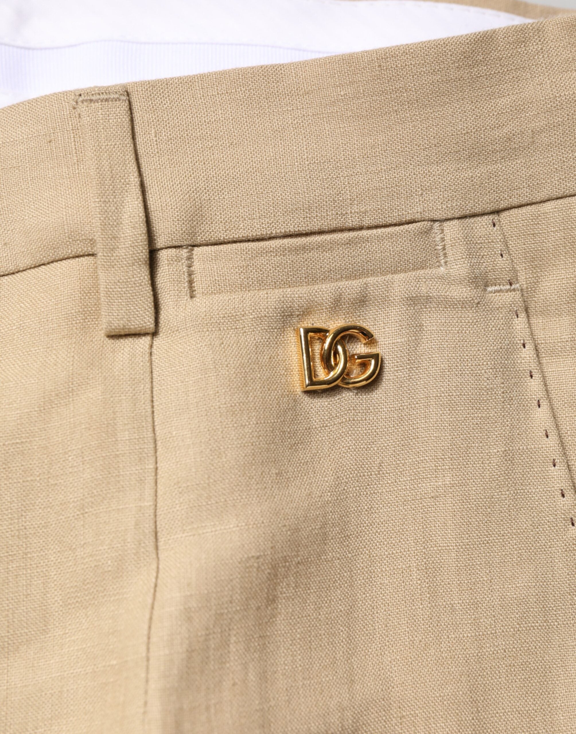 Dolce & Gabbana Beige Leinen Einreihiger 2-Teiler Anzug