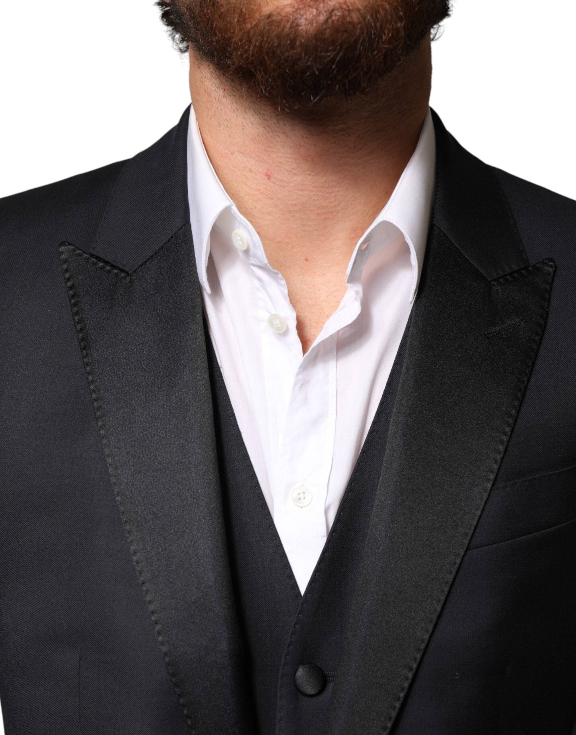 Dolce & Gabbana Zwart Wollen Enkele Rij Knopen 3-Delig Herenpak
