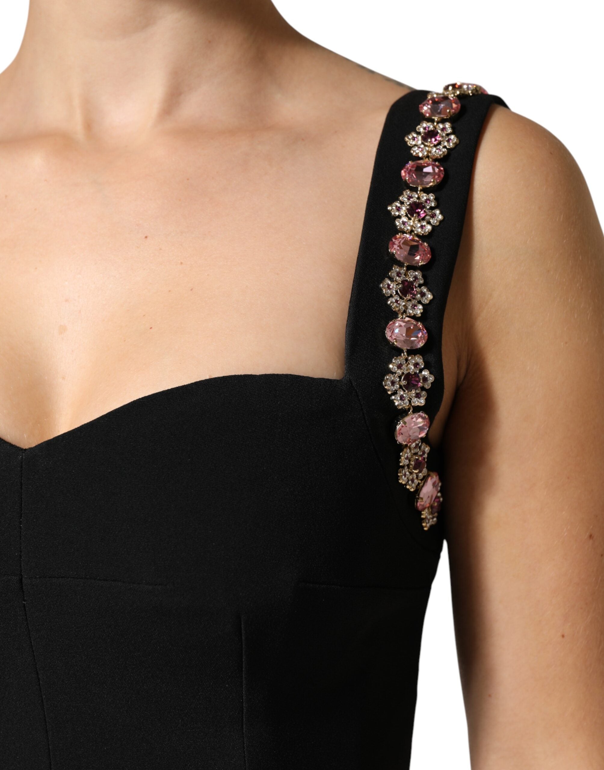 Dolce & Gabbana Schwarzes verziertes Etui-Meerjungfrauenkleid