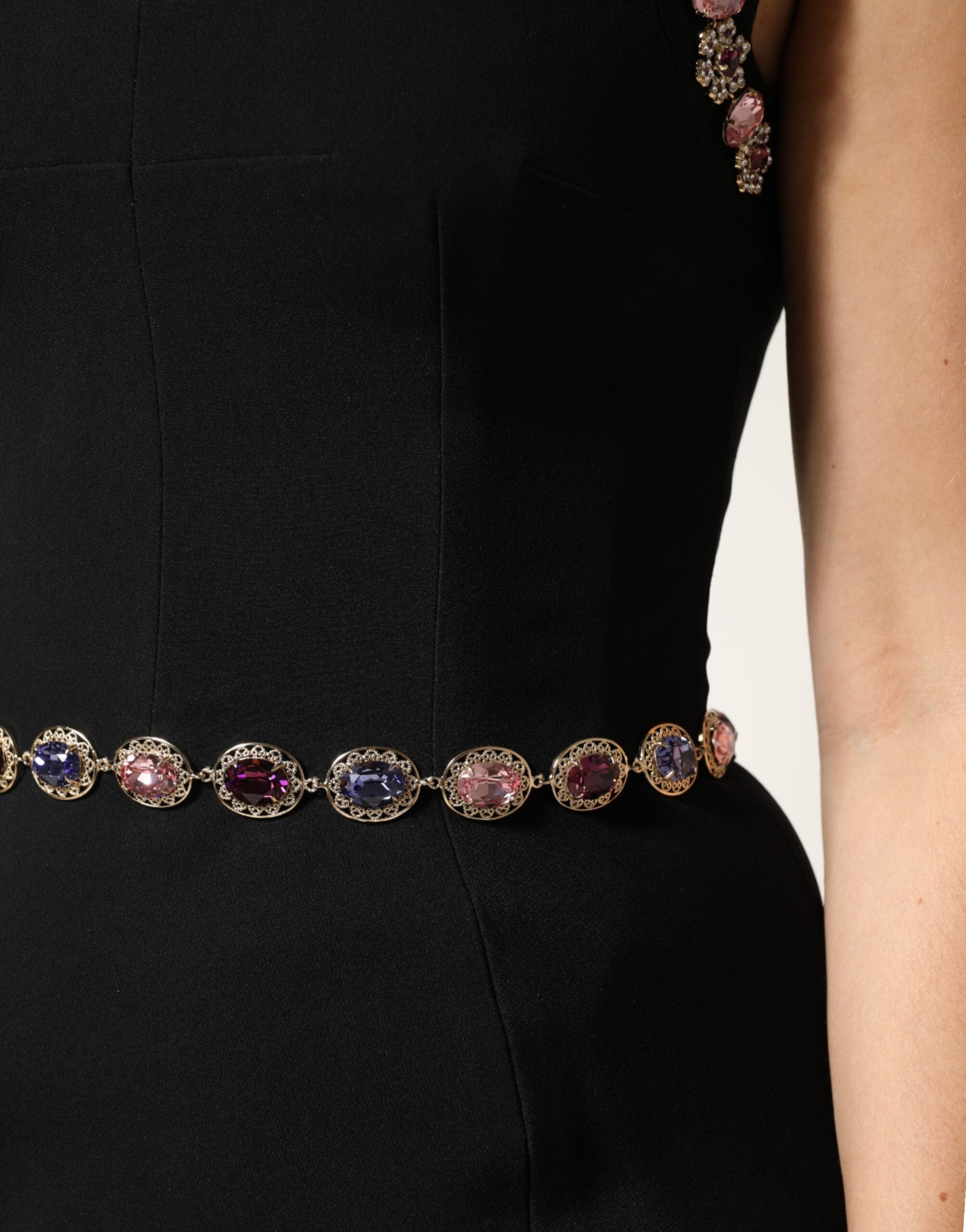 Dolce & Gabbana Schwarzes verziertes Etui-Meerjungfrauenkleid