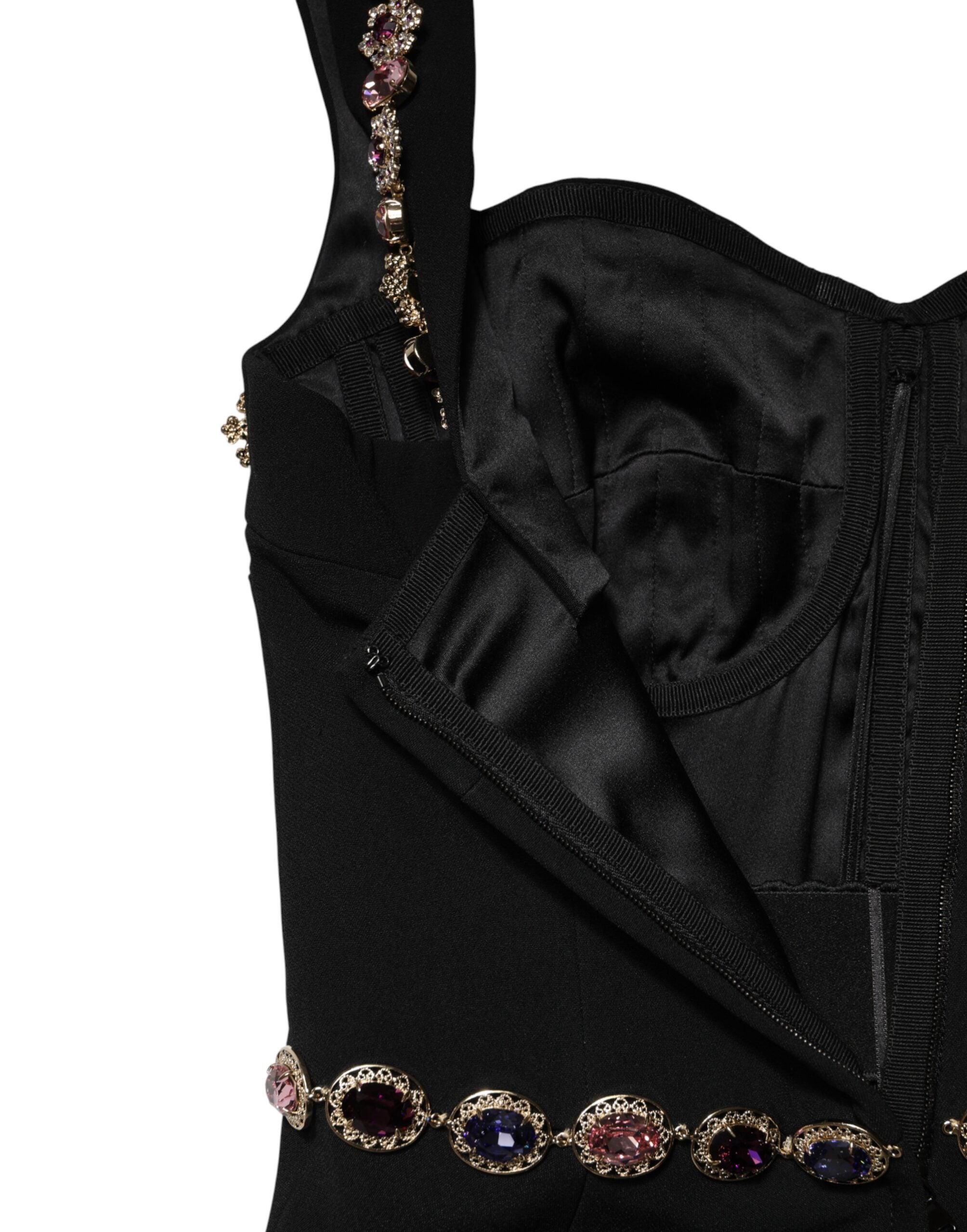 Dolce & Gabbana Schwarzes verziertes Etui-Meerjungfrauenkleid