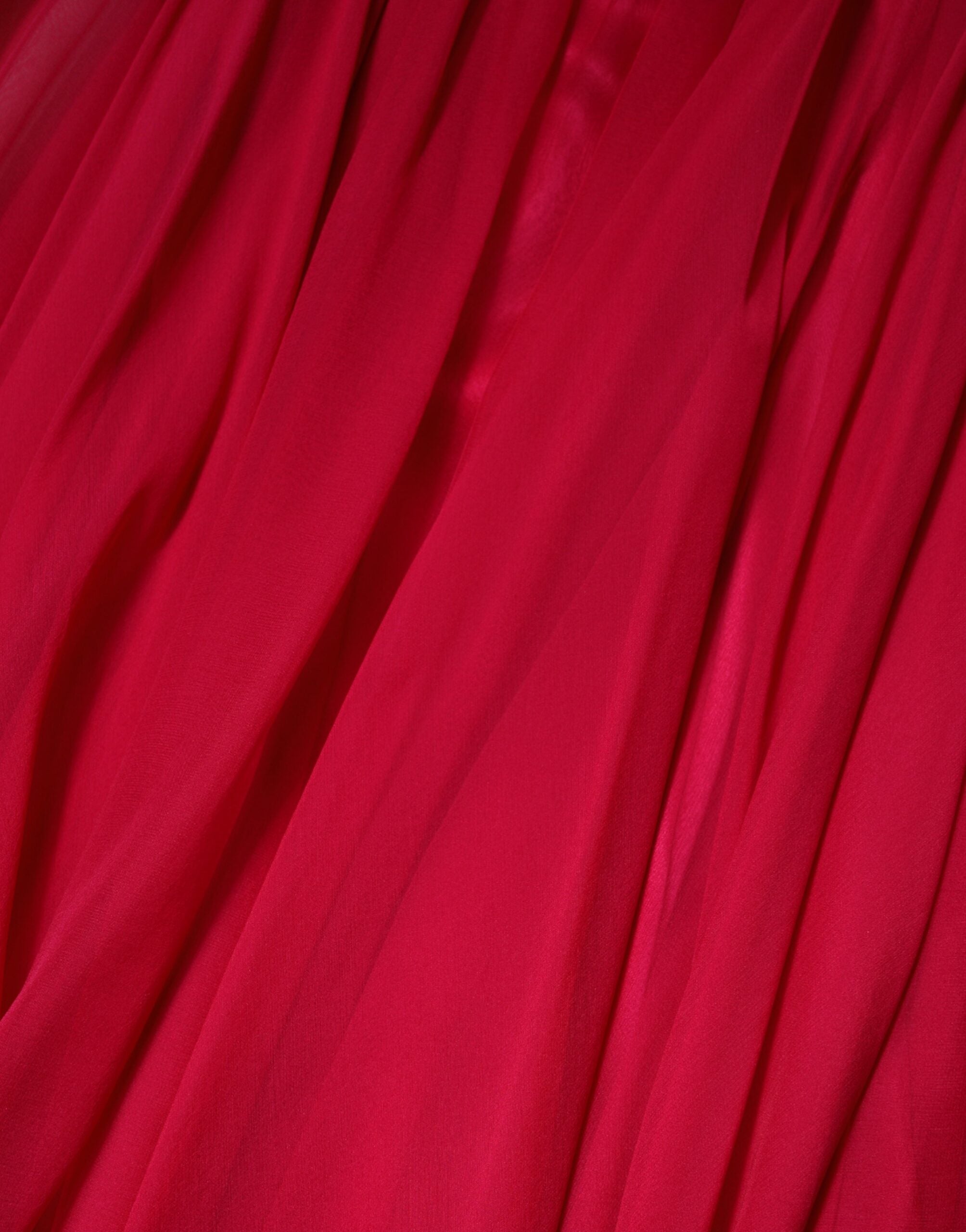 Dolce & Gabbana Rosa Seidenbesticktes A-Linien Midikleid