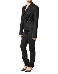 Exte Black Double-Breasted Pantalon Blazer Jasje 2-Delig Kostuum