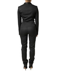 Exte Black Double-Breasted Pantalon Blazer Jasje 2-Delig Kostuum