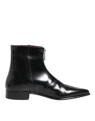 Dolce & Gabbana Chelsea Ankle Boots aus schwarzem Leder